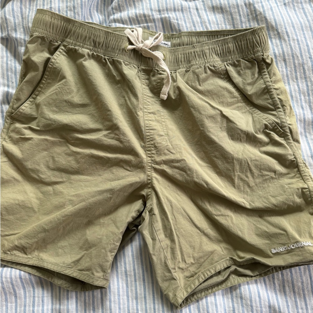 Banks Journal - Elastic Board Short  - 6” in Green Tea